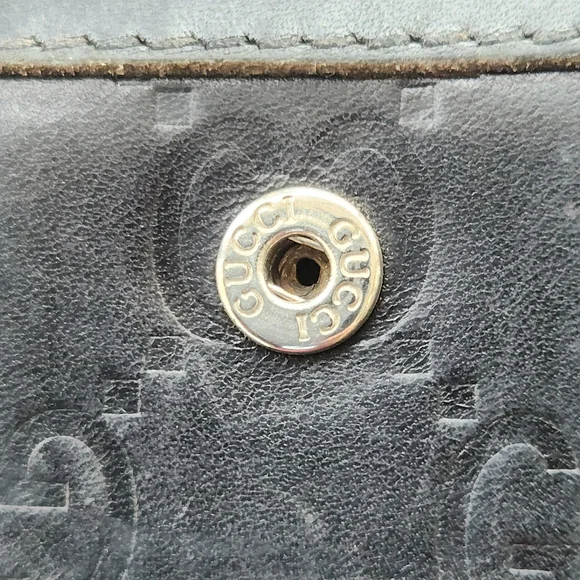 Gucci GG Black Guccissima Long Trifold Snap Wallet W/ Gucci Gold Horsebit Accent - Picture 14 of 16